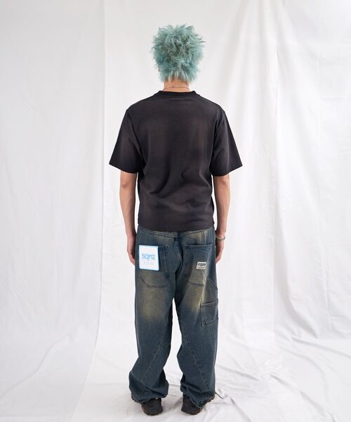 SEQUENZ（シークエンズ）の「【sqnz（エスキュンズ）】sqnz applique washed tee / Tシャツ 半袖 クルーネック 加工 フリンジ（Tシャツ/カットソー・メンズ・ライトグレー/ブラック/ライトブルー・SMALL/LARGE/MEDIUM）」の17枚目の写真