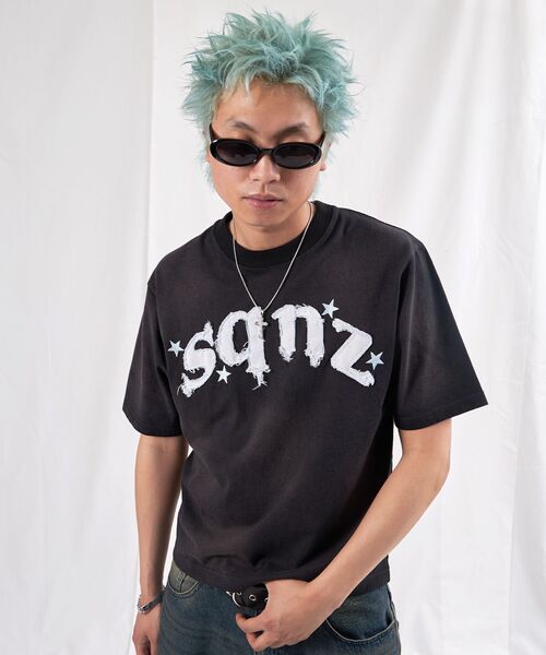 SEQUENZ（シークエンズ）の「【sqnz（エスキュンズ）】sqnz applique washed tee / Tシャツ 半袖 クルーネック 加工 フリンジ（Tシャツ/カットソー・メンズ・ライトグレー/ブラック/ライトブルー・SMALL/LARGE/MEDIUM）」の18枚目の写真