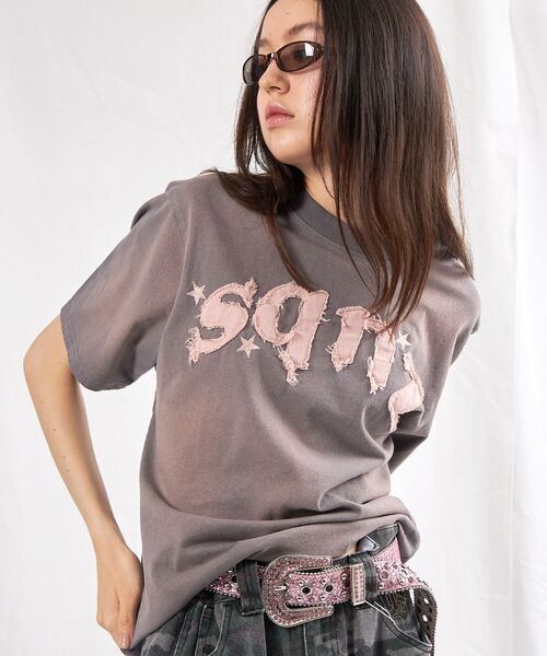 SEQUENZ（シークエンズ）の「【sqnz（エスキュンズ）】sqnz applique washed tee / Tシャツ 半袖 クルーネック 加工 フリンジ（Tシャツ/カットソー・メンズ・ライトグレー/ブラック/ライトブルー・SMALL/LARGE/MEDIUM）」の22枚目の写真