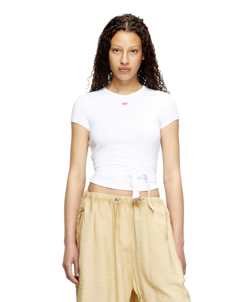DIESEL(ディーゼル)の「ウィメンズ 半袖トップ T-BUNNY-TAIL(Tシャツ/カットソー・レディース・ホワイト・SMALL/MEDIUM/LARGE/X-LARGE/X-SMALL)」の4枚目の写真