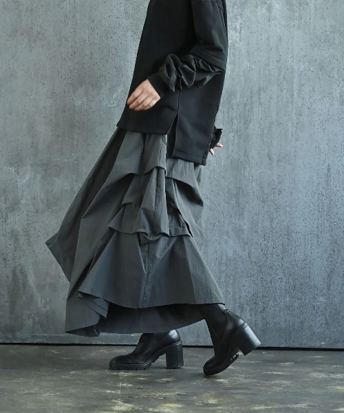 fundamine ファンダマイン　パンツ　黒 グリッターセミワイドパンツ（その他パンツ）｜funda mine