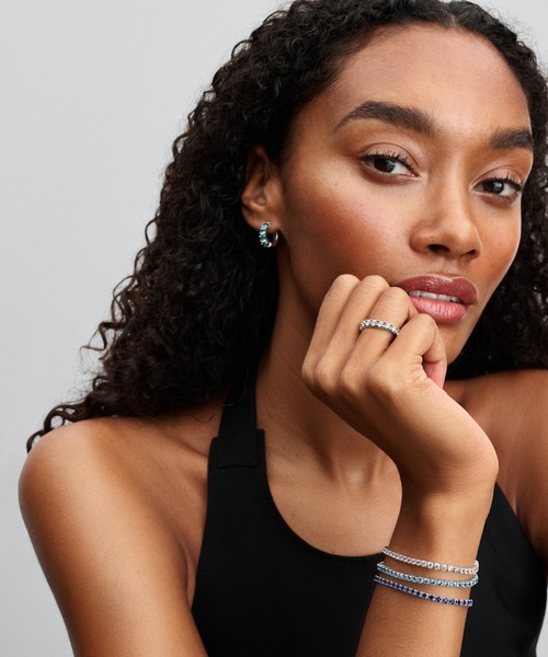 スパークリング ライトブルー テニス ブレスレット（ブレスレット