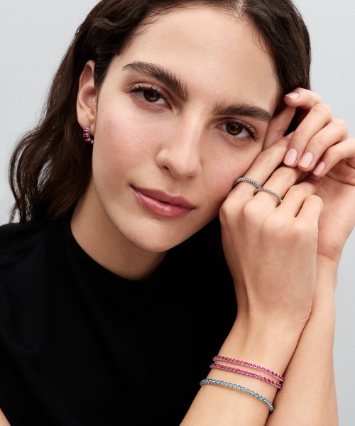 スパークリング ライトブルー テニス ブレスレット（ブレスレット