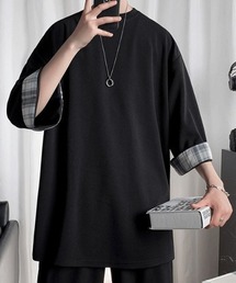 "なんか洒落てる”チラ見せチェックオーバーサイズTシャツ