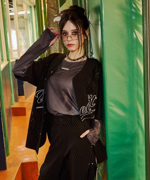 VI E DIT（ヴィエディット）の「Jacquard Baseball Shirts/ジャガードベースボールシャツ（シャツ/ブラウス・メンズ・ホワイト/ブラック・1/2）」の7枚目の写真