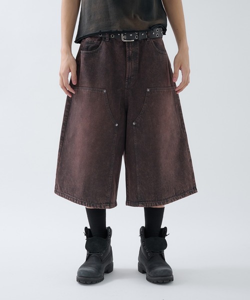 セール】Washed Double-knee Baggy Jorts / ウォッシュ
