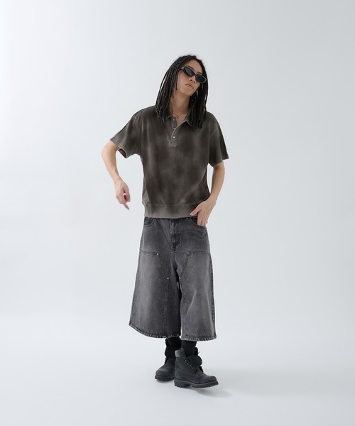 日本製 68&BROTHERS W32 ダブルニー バギーデニムショートパンツ 90s Levi'sリーバイス silverTabシルバータブ LOOSE ワンタック