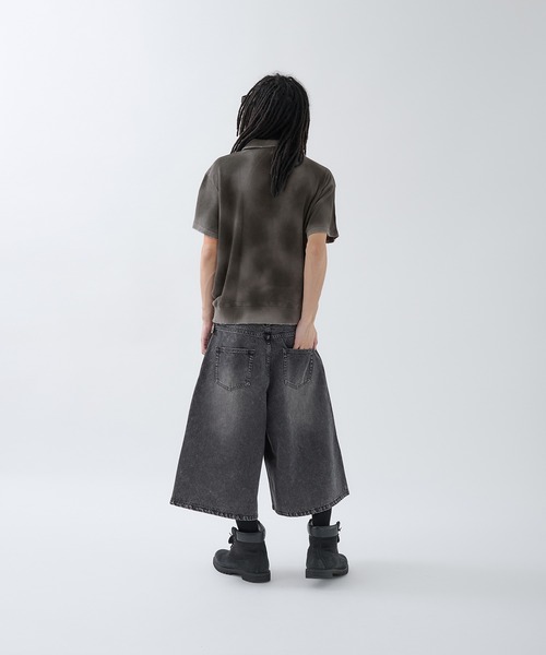 ANDER HUNK(アンダーハンク)の「Washed Double-knee Baggy Jorts / ウォッシュダブルニーバギージョーツ(デニムパンツ・メンズ・ブラウン/インディゴブルー/ブラック・SMALL/MEDIUM/LARGE)」の16枚目の写真