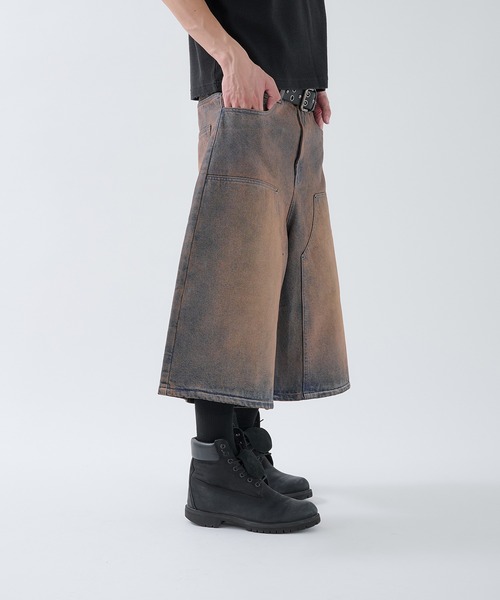 ANDER HUNK(アンダーハンク)の「Washed Double-knee Baggy Jorts / ウォッシュダブルニーバギージョーツ(デニムパンツ・メンズ・ブラウン/インディゴブルー/ブラック・SMALL/MEDIUM/LARGE)」の19枚目の写真