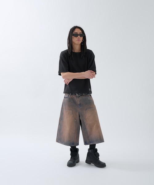 ANDER HUNK(アンダーハンク)の「Washed Double-knee Baggy Jorts / ウォッシュダブルニーバギージョーツ(デニムパンツ・メンズ・ブラウン/インディゴブルー/ブラック・SMALL/MEDIUM/LARGE)」の22枚目の写真