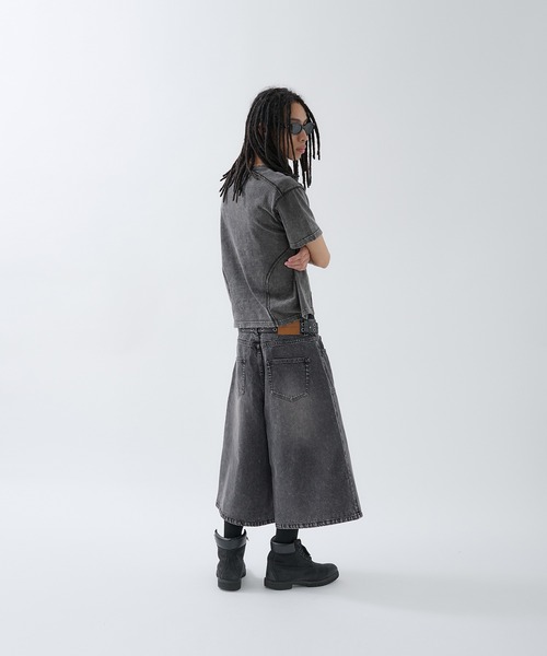 ANDER HUNK(アンダーハンク)の「Washed Double-knee Baggy Jorts / ウォッシュダブルニーバギージョーツ(デニムパンツ・メンズ・ブラウン/インディゴブルー/ブラック・SMALL/MEDIUM/LARGE)」の12枚目の写真