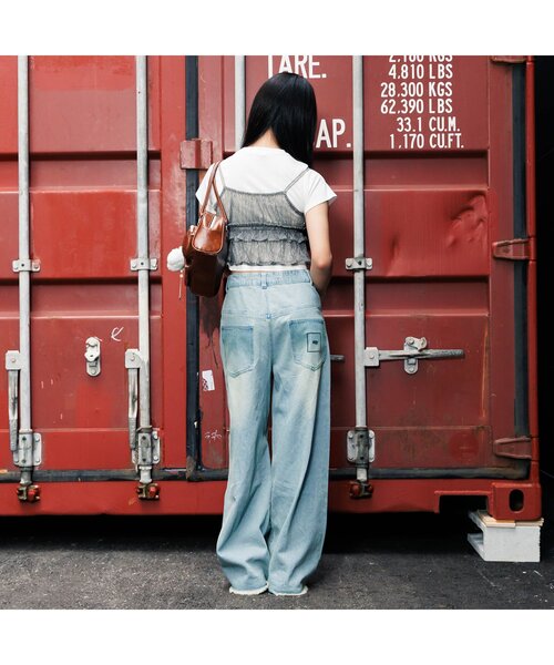 algy（アルジー）の「リボンチュールキャミセット（Tシャツ/カットソー・キッズ・グレー/サックスブルー/ブラック・SMALL/MEDIUM/X-SMALL/XX-SMALL）」の5枚目の写真