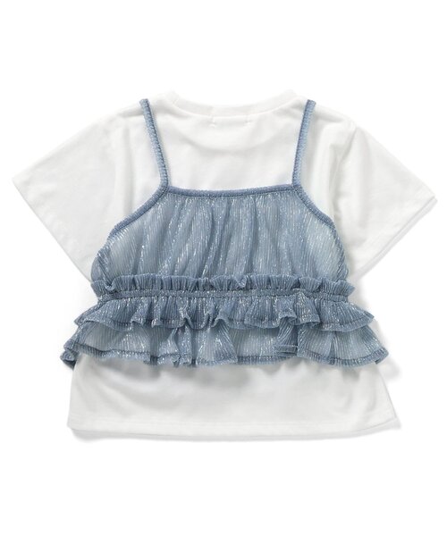 algy（アルジー）の「リボンチュールキャミセット（Tシャツ/カットソー・キッズ・グレー/サックスブルー/ブラック・SMALL/MEDIUM/X-SMALL/XX-SMALL）」の7枚目の写真