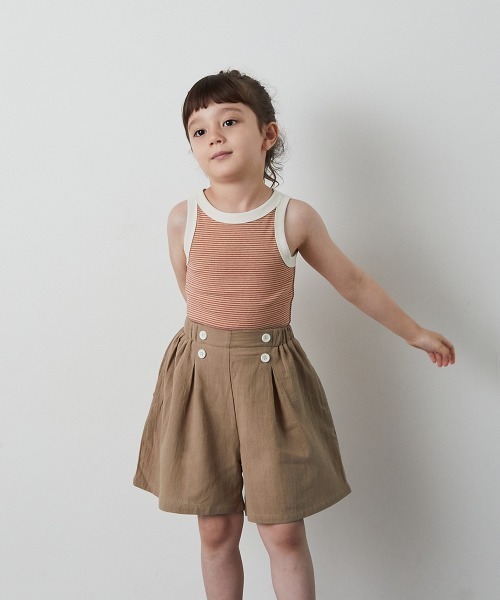 riziere(リジェール)の「配色ボタンマリンショートパンツ(その他パンツ・キッズ・ベージュ/チャコール・90/100/110/120/130/140/150)」の4枚目の写真