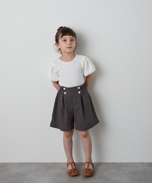 riziere(リジェール)の「配色ボタンマリンショートパンツ(その他パンツ・キッズ・ベージュ/チャコール・90/100/110/120/130/140/150)」の15枚目の写真
