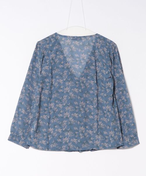 i-dare(アイディア)の「【i-dare】花柄 ボリューム スリーブ 長袖 ブラウス(シャツ/ブラウス・レディース・ブルー/アイボリー/イエロー・SMALL/MEDIUM/LARGE/X-LARGE)」の4枚目の写真