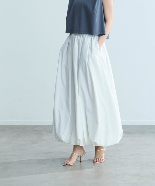 N.O.R.C（ノーク）の「ソフトタイプライターバルーンスカート【COOL MOTION】（スカート・レディース・ネイビー/オフホワイト/サックスブルー・S/M）」の2枚目の写真