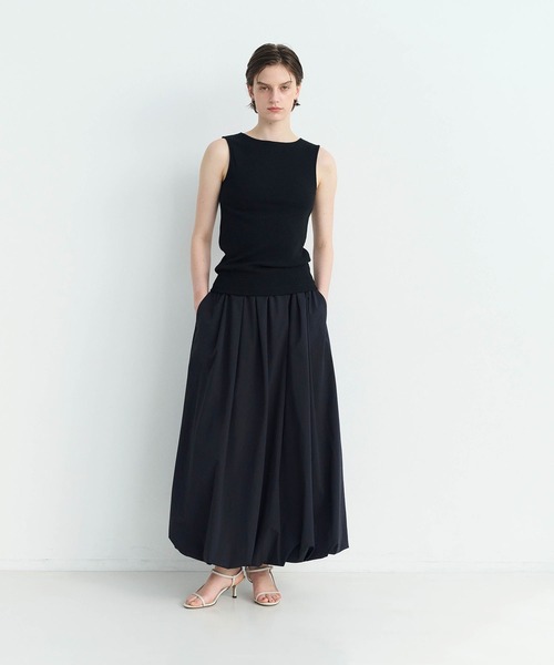 N.O.R.C（ノーク）の「ソフトタイプライターバルーンスカート【COOL MOTION】（スカート・レディース・ネイビー/オフホワイト/サックスブルー・S/M）」の7枚目の写真