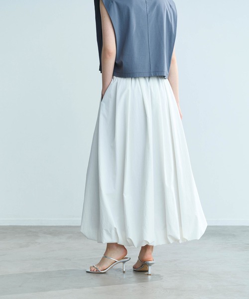 N.O.R.C（ノーク）の「ソフトタイプライターバルーンスカート【COOL MOTION】（スカート・レディース・ネイビー/オフホワイト/サックスブルー・S/M）」の11枚目の写真