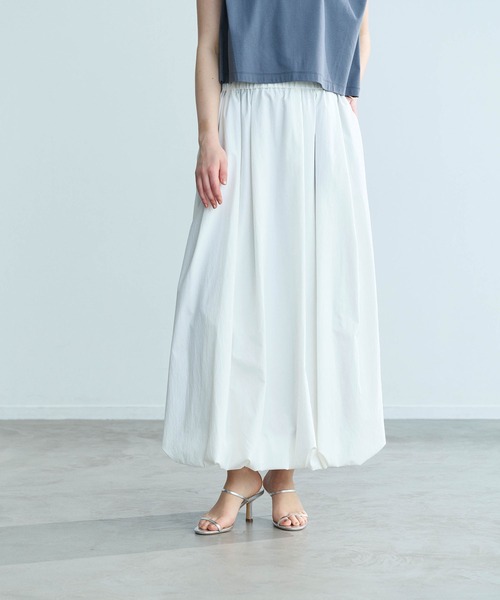 N.O.R.C（ノーク）の「ソフトタイプライターバルーンスカート【COOL MOTION】（スカート・レディース・ネイビー/オフホワイト/サックスブルー・S/M）」の13枚目の写真