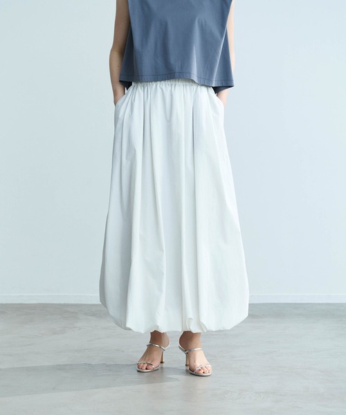 N.O.R.C（ノーク）の「ソフトタイプライターバルーンスカート【COOL MOTION】（スカート・レディース・ネイビー/オフホワイト/サックスブルー・S/M）」の14枚目の写真