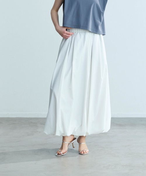 N.O.R.C（ノーク）の「ソフトタイプライターバルーンスカート【COOL MOTION】（スカート・レディース・ネイビー/オフホワイト/サックスブルー・S/M）」の15枚目の写真