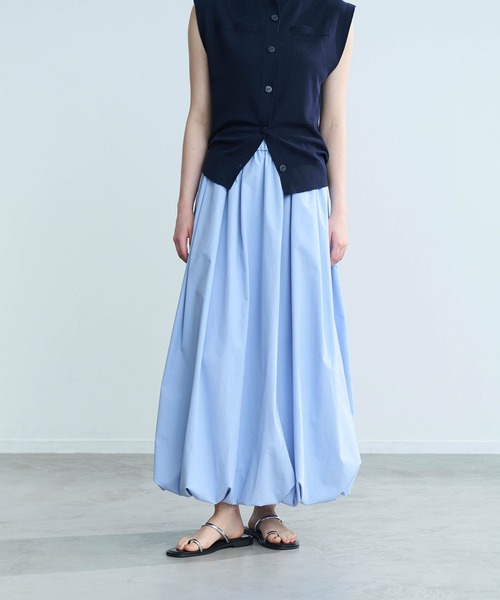 N.O.R.C（ノーク）の「ソフトタイプライターバルーンスカート【COOL MOTION】（スカート・レディース・ネイビー/オフホワイト/サックスブルー・S/M）」の18枚目の写真