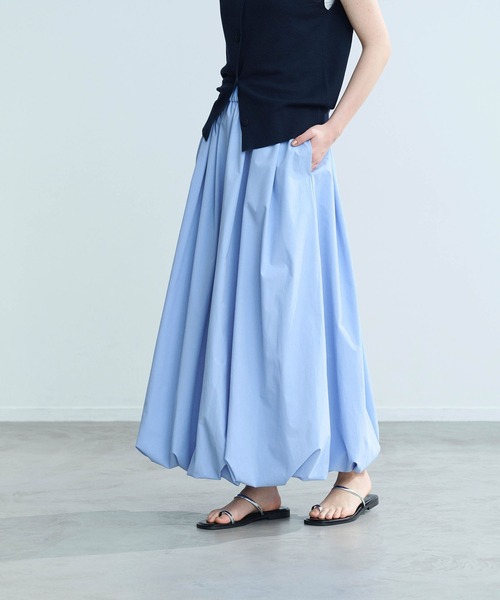 N.O.R.C（ノーク）の「ソフトタイプライターバルーンスカート【COOL MOTION】（スカート・レディース・ネイビー/オフホワイト/サックスブルー・S/M）」の19枚目の写真