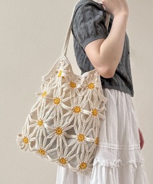 NOLITA LABORATORY | 【 NOLITA / ノリータ 】カギ編み デイジー 花 モチーフ 透け編み 巾着 ショルダーバッグ クロシェア編み バッグ(ショルダーバッグ)