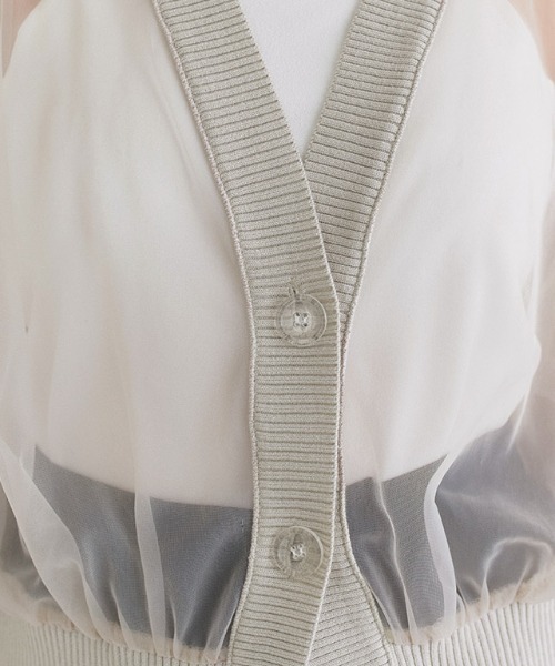ECLAM(クラム)の「シアー ショート丈 カーディガン 紫外線/冷房対策(カーディガン/ボレロ・レディース・ブラック/ライトグレー/ホワイト・M)」の18枚目の写真