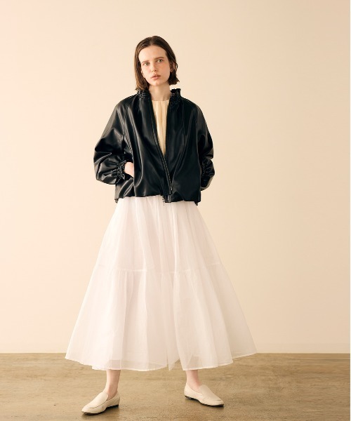 Marilyn Moon（マリリンムーン）の「sheer starched cotton gather skirt（スカート・レディース・オフホワイト/グレー/ブラック・FREE）」の8枚目の写真