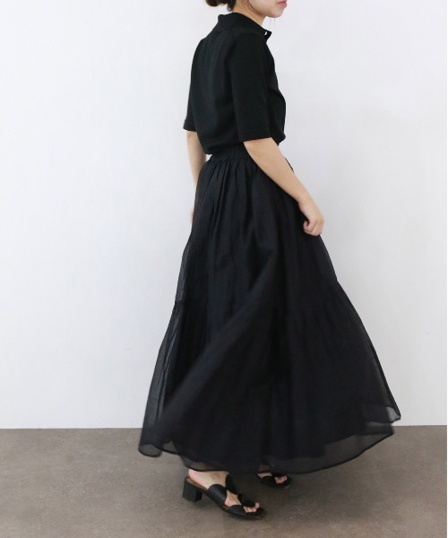 Marilyn Moon（マリリンムーン）の「sheer starched cotton gather skirt（スカート・レディース・オフホワイト/グレー/ブラック・FREE）」の16枚目の写真