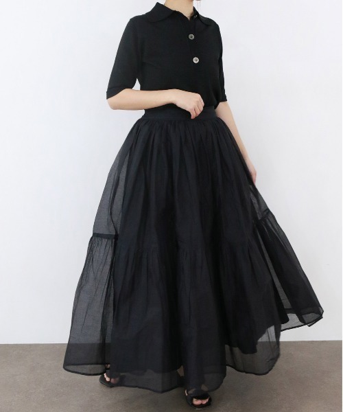 Marilyn Moon（マリリンムーン）の「sheer starched cotton gather skirt（スカート・レディース・オフホワイト/グレー/ブラック・FREE）」の15枚目の写真