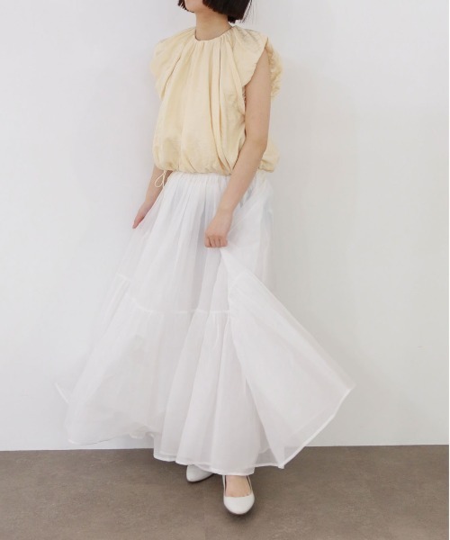 Marilyn Moon（マリリンムーン）の「sheer starched cotton gather skirt（スカート・レディース・オフホワイト/グレー/ブラック・FREE）」の18枚目の写真