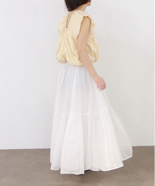 Marilyn Moon（マリリンムーン）の「sheer starched cotton gather skirt（スカート・レディース・オフホワイト/グレー/ブラック・FREE）」の19枚目の写真