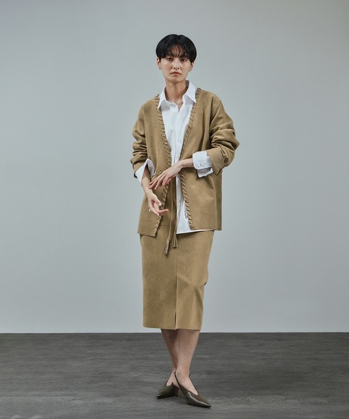 SALON adam et rope'（サロン アダム エ ロペ）の「Ultrasuede(R)スエードスカート / セットアップ対応（スカート・レディース・ブラウン/ベージュ・M/S）」の5枚目の写真