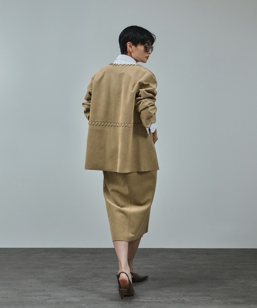 SALON adam et rope'（サロン アダム エ ロペ）の「Ultrasuede(R)スエードスカート / セットアップ対応（スカート・レディース・ブラウン/ベージュ・M/S）」の14枚目の写真