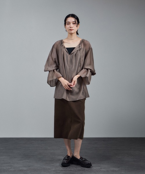 SALON adam et rope'（サロン アダム エ ロペ）の「Ultrasuede(R)スエードスカート / セットアップ対応（スカート・レディース・ブラウン/ベージュ・M/S）」の12枚目の写真