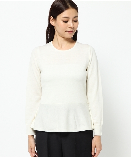 La TOTALITE(ラトータリテ)の「セミソモウ ペプラムプルオーバー◆(ニット/セーター・レディース・ブラック/ホワイト/パープル・FREE)」の4枚目の写真