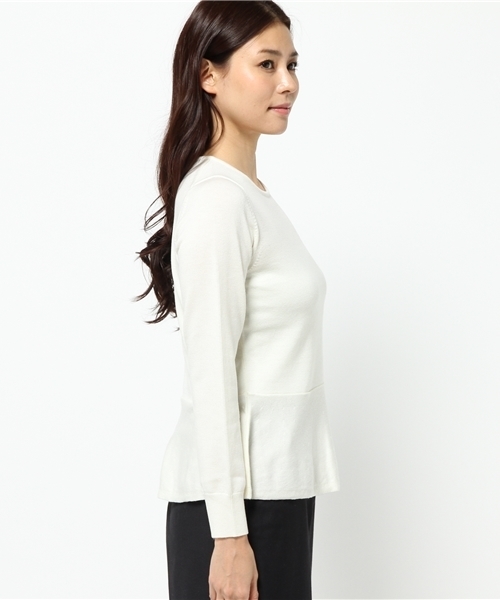 La TOTALITE(ラトータリテ)の「セミソモウ ペプラムプルオーバー◆(ニット/セーター・レディース・ブラック/ホワイト/パープル・FREE)」の5枚目の写真