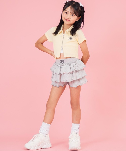 ANAP kids(アナップキッズ)の「ダブルジップリブトップス(ジュニアお揃い)(Tシャツ/カットソー・キッズ・ブラック/ラベンダー/ライトグレー/ライトイエロー・110cm/130cm/120cm)」の18枚目の写真