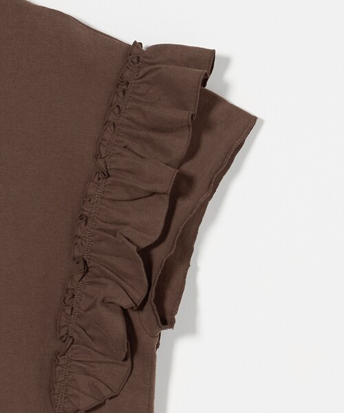 BEAUTY&YOUTH UNITED ARROWS(ビューティーアンドユースユナイテッドアローズ)の「コットンフリル ショートスリーブカットソー(Tシャツ/カットソー・レディース・ダークグレー/ホワイト/ダークブラウン・FREE)」の10枚目の写真
