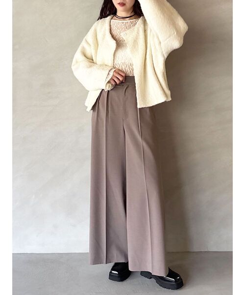 LAGUNAMOON（ラグナムーン）の「セッケツニットボアブルゾン（カーディガン/ボレロ・レディース・アイボリー/ブルー/ブラウン・FREE）」の10枚目の写真