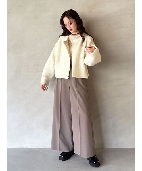 LAGUNAMOON（ラグナムーン）の「セッケツニットボアブルゾン（カーディガン/ボレロ・レディース・アイボリー/ブルー/ブラウン・FREE）」の11枚目の写真