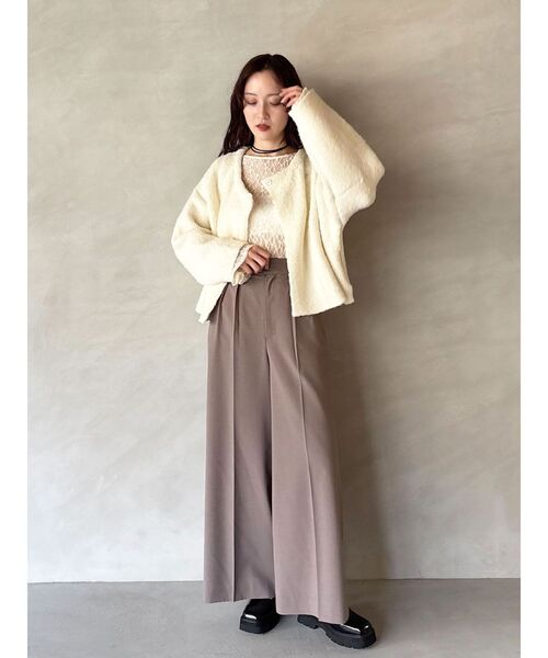 LAGUNAMOON（ラグナムーン）の「セッケツニットボアブルゾン（カーディガン/ボレロ・レディース・アイボリー/ブルー/ブラウン・FREE）」の12枚目の写真