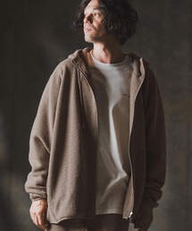 mpa3856-Zip-up hoodie-Soft brushed waffle fabric- ジップアップパーカー