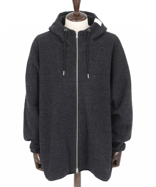 GLIMCLAP(グリムクラップ)の「mpa3856-Zip-up hoodie-Soft brushed waffle fabric- ジップアップパーカー(パーカー・メンズ・キナリ/ダークベージュ/ブラック・S/M/L)」の22枚目の写真