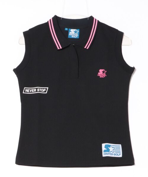 ARCHIVER(アーカイバ)の「【WG】【it】【STARTER GOLF】スターターゴルフ STARTERロゴ刺繍ノースリーブポロシャツレディース SG-123010(ポロシャツ・レディース・ネイビー/ホワイト/ブラック・S)」の2枚目の写真