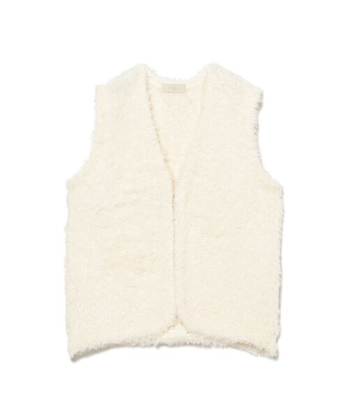 B:MING by BEAMS（ビーミングバイビームス）の「シャギー ニット ベスト（S～M）（ベスト・レディース・ブラック/オフホワイト・SMALL/MEDIUM）」の3枚目の写真