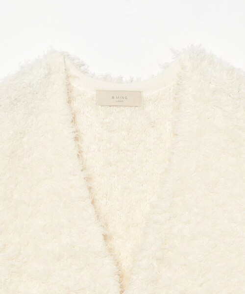 B:MING by BEAMS（ビーミングバイビームス）の「シャギー ニット ベスト（S～M）（ベスト・レディース・ブラック/オフホワイト・SMALL/MEDIUM）」の4枚目の写真